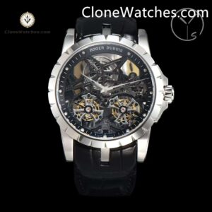Super Clone Watches – Roger Dubuis Excalibur RDDBEX0396 Roger Dubuis Excalibur Skeleton Double Flying Tourbillon Super Clone Watches, equipped with two flying real tourbillons running stably, the most valuable Clone Watches in history, the ceiling of the tourbillon, fully copied the original data to open the mold case and lettering, both inside and outside, the movement structure and external restoration degree reached more than 95%. This is another historical moment in the cloning industry. The RD001 tourbillon manual winding plate is set up. Each movement must undergo dozens of simulated QE tests and hundreds of debugging until it is stable and qualified. It can be manually wound to the automatic card handle of the movement when it is stationary. If the crown is stuck, it cannot be forced on again, which will cause the spring to break. The diameter is 45mm and the thickness is 13mm. The two tourbillons rotate at a uniform speed, which is elegant and moving, satisfying your senses and impacting the eyes of others. It also overcomes the gravity barrier to the maximum extent and is extremely accurate. Front and back sapphire crystal glass, with real American crocodile leather, original RD folding buckle. Size 45mm Movement Clone Watches is equipped with a custom RD001 Manual winding Case 316L steel case Crystal Scratch-resistant sapphire crystal Dial Skeleton Double Flying Tourbillon Strap Leather strap Clasp stainless steel folding clasp Water resistance >10 Meters Please be informed that this rating is merely a guide. We do do not advise submerging or immersing any Super Clone Watches in water unless you have had your watch water-proofed by a professional. We do not guarantee the product’s water-resistance and as such we do not refund, offer store credit, exchange or do a free repair on any watch that has water damage.