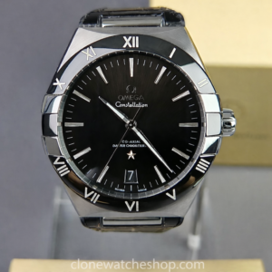OMEGA Super Clone Watches 1:1 Constellation steel on leather strap 131.33.41.21.01.001 41mm