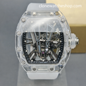 Richard Mille Super Clone Watches 1:1 RM 027 – 03 Full Transparent Tourbillon White Strap