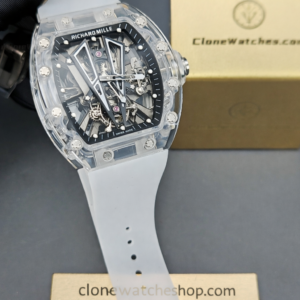 Richard Mille Super Clone Watches 1:1 RM 027 – 03 Full Transparent Tourbillon White Strap