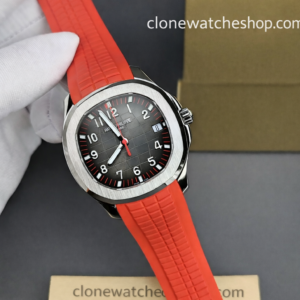 Patek Philippe Super Clone Watches 1:1 Aquanaut 5167 Black Dial 40mm Red Strap Special Edition