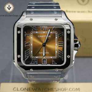 Cartier Super Clone Watches 1:1 Santos Series Gradient Brown Dial 39.8MM WSSA0064