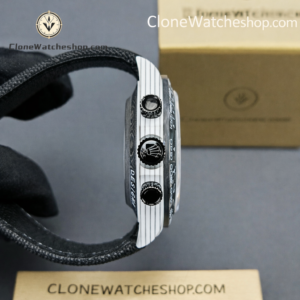 Modified Super Clone Watches 1:1 DiW Rolex Daytona CarboQuartz 4130 Movement Black Strap