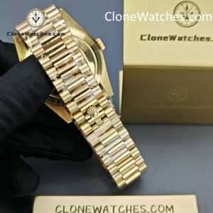 Rolex Super Clone Watches 1:1 Day Date 18K Gold Black Dial 40mm m228238-0067 3255 Movement