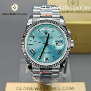 Rolex Super Clone Watches 1:1 Day Date Ice Blue Dial 36mm m128236-0018 3255 Movement