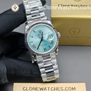 Rolex Super Clone Watches 1:1 Day Date Ice Blue Dial 36mm m128236-0018 3255 Movement