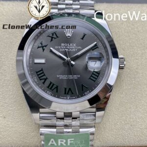 Rolex Super Clone Watches 1:1 DateJust Grey Roman Dial m126300-0014 Jubilee 41MM 3235 Movement